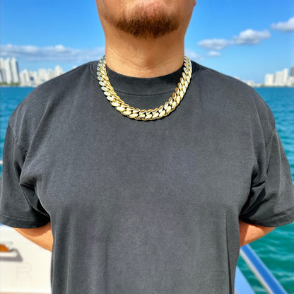 14k Gold Miami Cuban Link Chain – Heavyweight, Triple Plated
