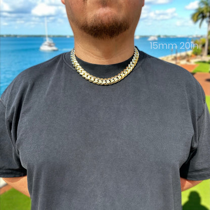 14k Gold Miami Cuban Link Chain – Heavyweight, Triple Plated