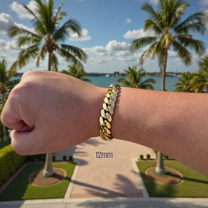 14k Gold Miami Cuban Link Bracelet – Heavyweight, Triple Plated
