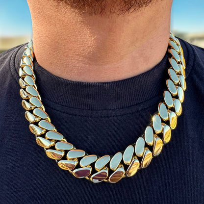 14k Gold Miami Cuban Link Chain – Heavyweight, Triple Plated