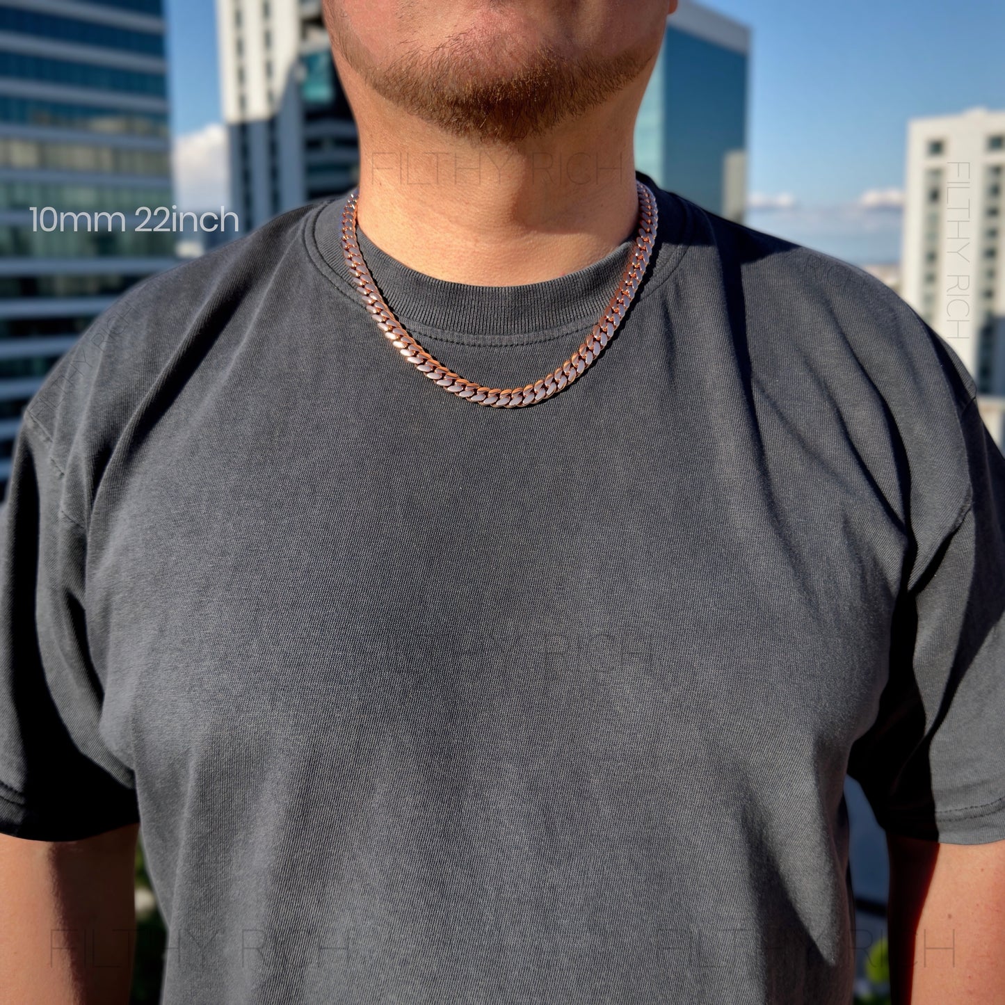 14k Rose Gold Miami Cuban Link Chain – Heavyweight, Triple Plated