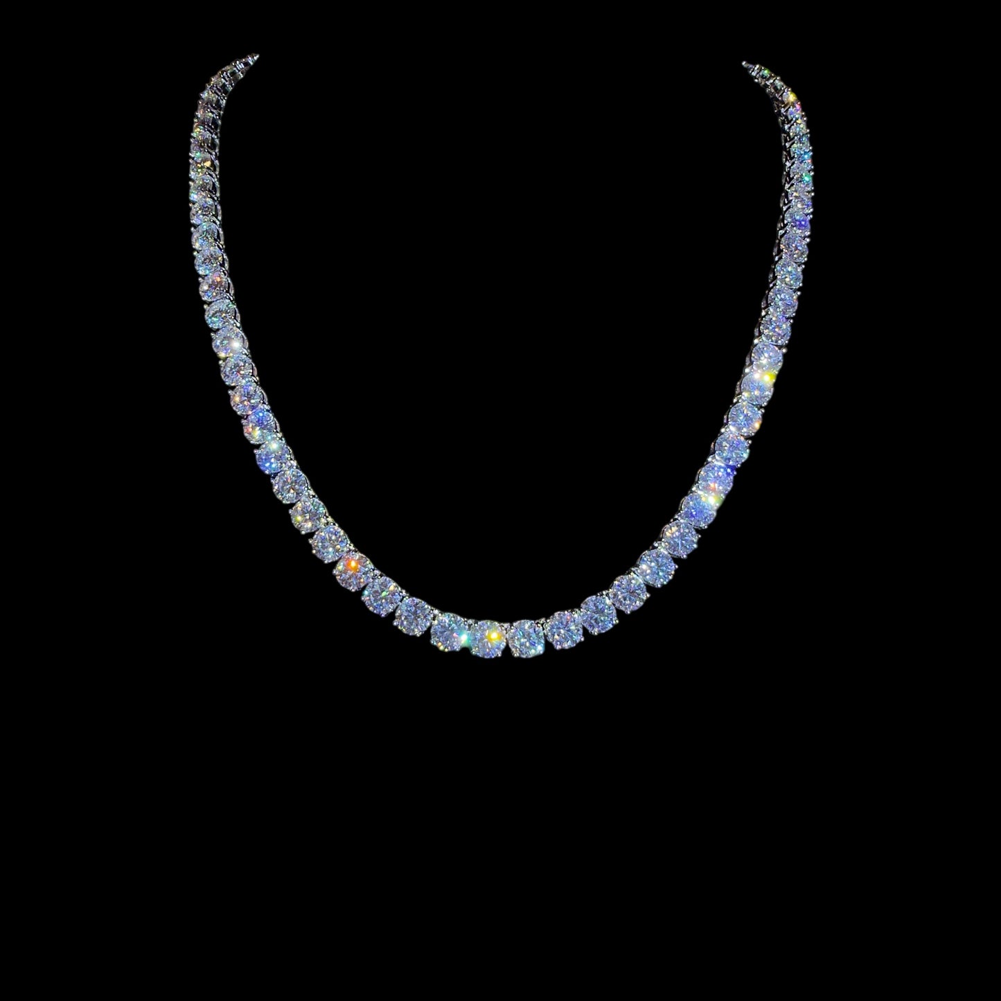 VVS1 Moissanite Tennis Necklace – 925 Sterling Silver