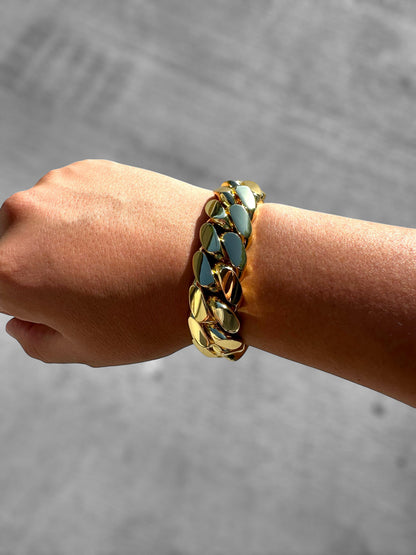 14k Triple Gold Plated Miami Cuban Link Bracelets